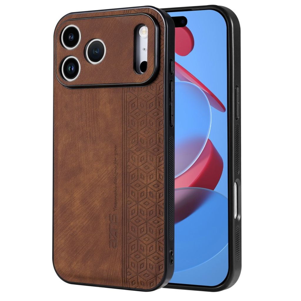 iPhone 18 Pro/17 Pro Skal PU-läder TPU – Brun