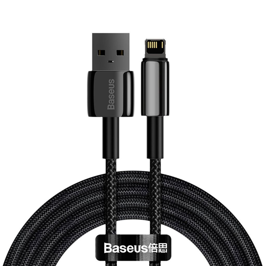 Baseus Tungsten USB til Lightning-kabel 2.4A 2m sort