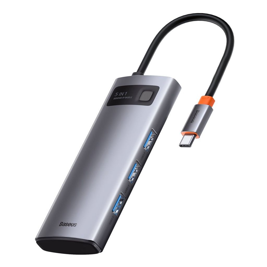 Baseus Metal Gleam Series 5-i-1 USB-C hub med HDMI og hurtiglading