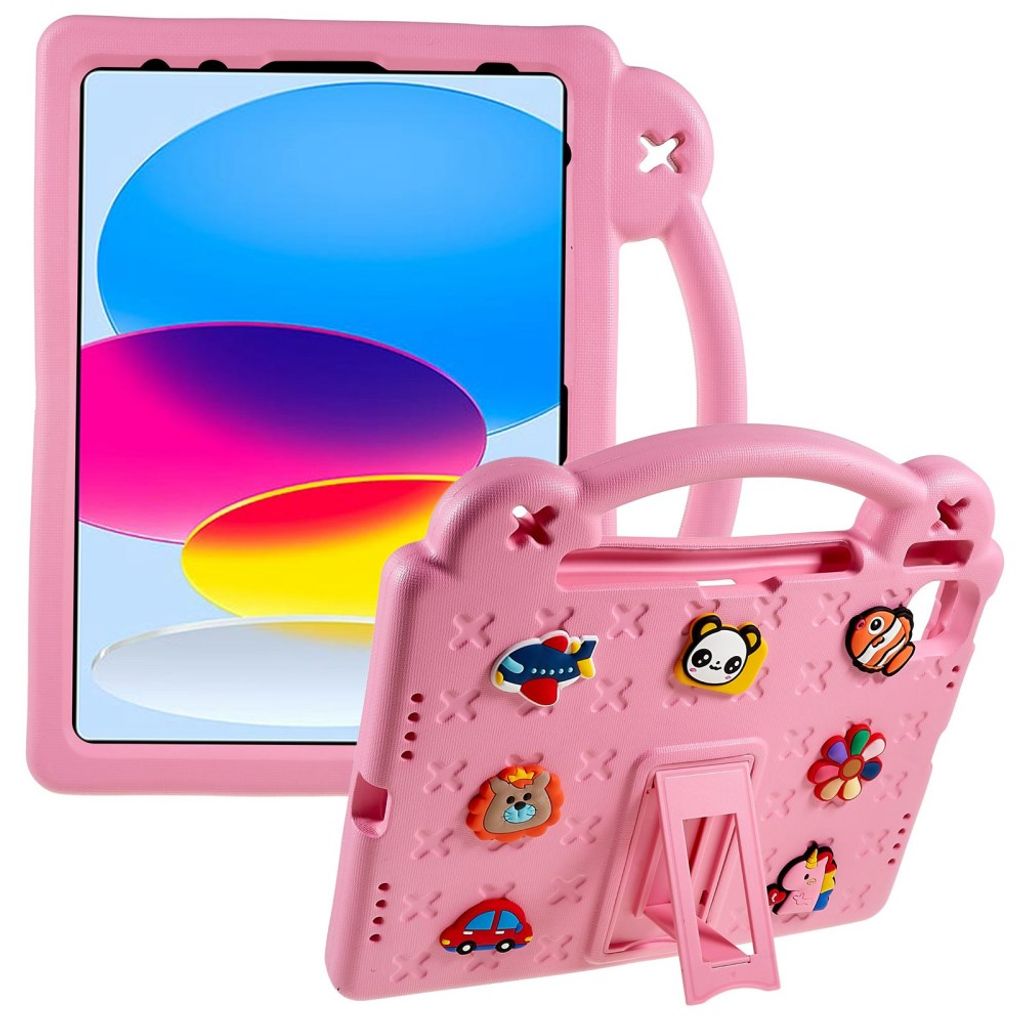 iPad A16 11" 2025/10.9" 2024 Børnecover med standfunktion - Lyserød