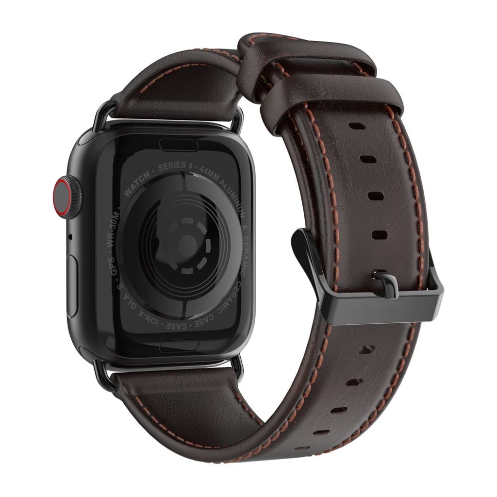DUX DUCIS Apple Watch 42/44/46/49 mm skinnrem – mørkebrun
