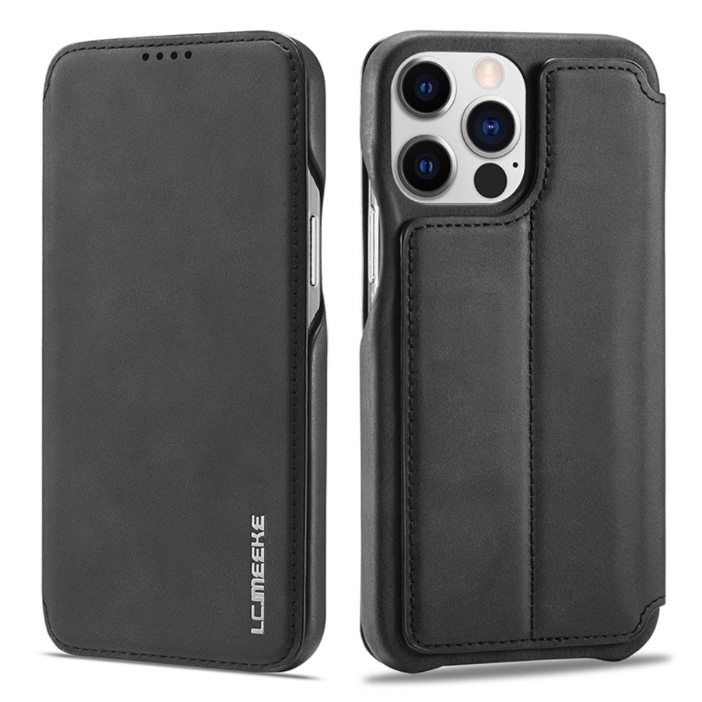 LC.IMEEKE iPhone 15 Pro Max Kotelo Jalusta - Musta