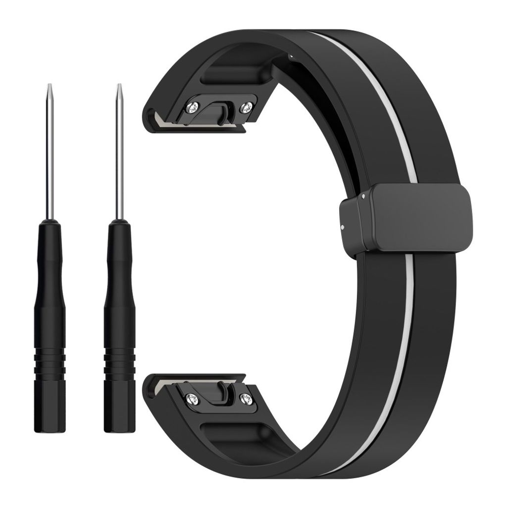 Garmin Fenix 8 51mm Klockarmband i Silikon - Svart, Vit