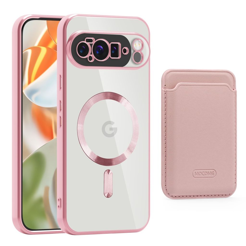 Google Pixel 10 Pro XL Kuori lompakolla - Vaaleanpunainen