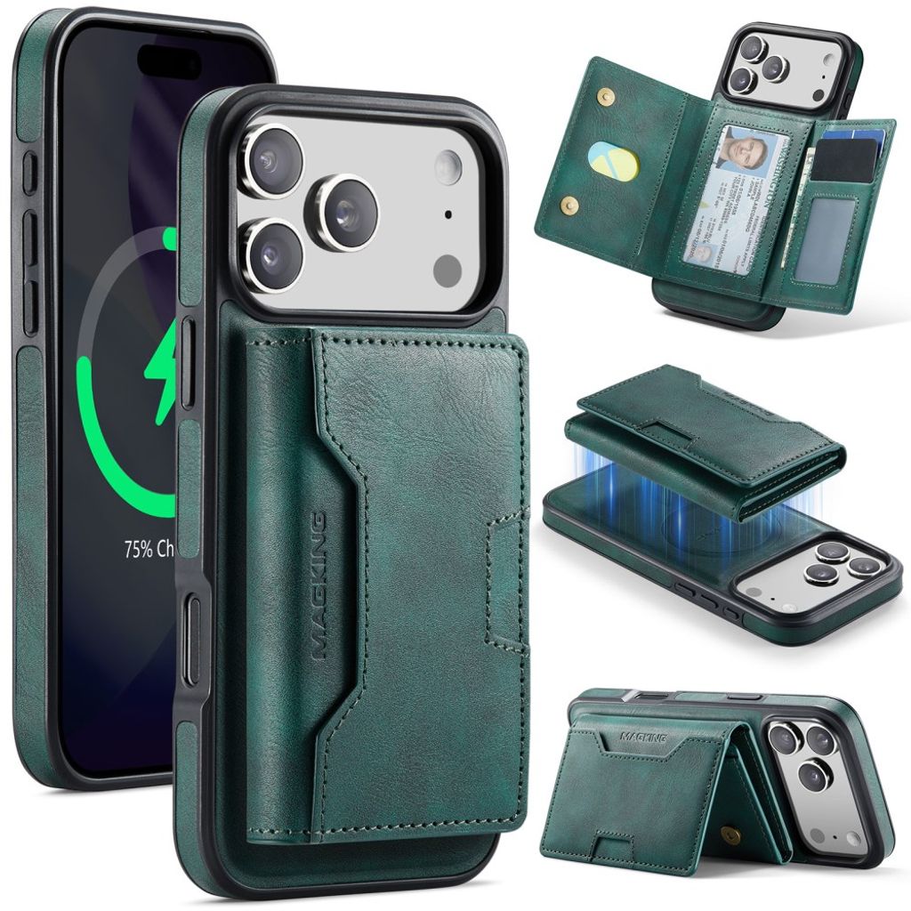 MAGKING iPhone 18 Pro Max/17 Pro Max MagSafe Kuori irrotettavalla lompakolla - Vihreä