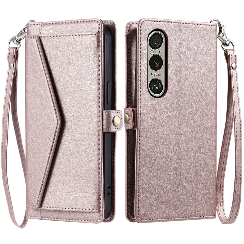 Sony Xperia 1 VII Fodral med Bärrem - Roséguld