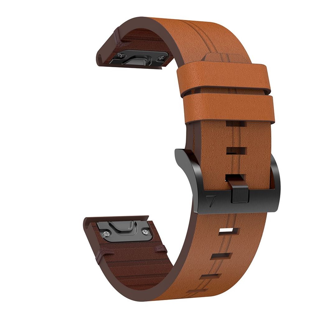 Garmin Fenix 6/5/5 Plus/Forerunner935 etc. klokkerem i ekte skinn – brun