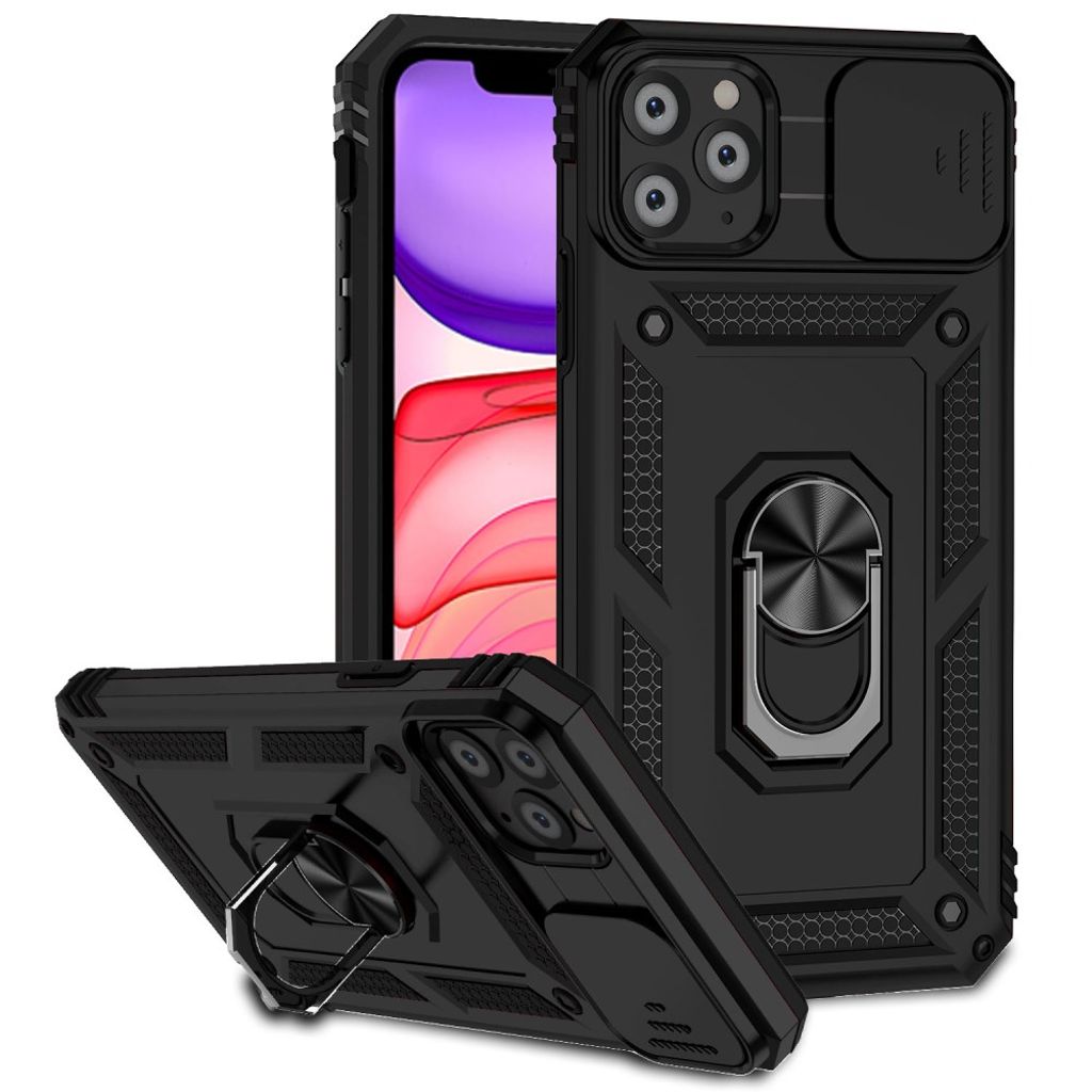 iPhone 11 Pro Cover med Ringholder - Sort