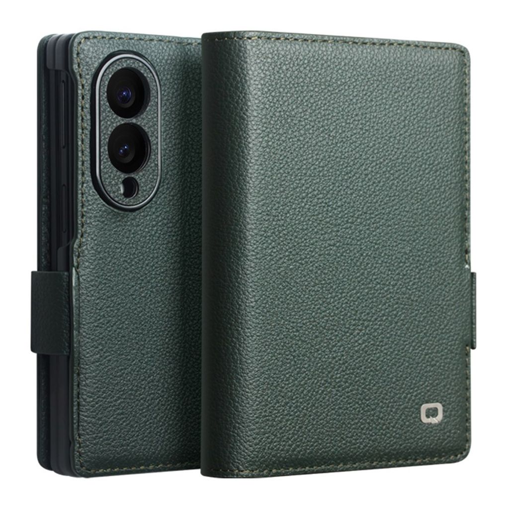 QIALINO Samsung Galaxy Z Fold8 Flip cover i ægte læder - Grøn