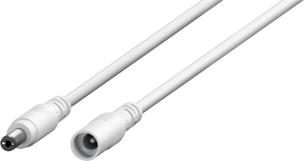 Goobay DC-jatkokaapeli 5.5 x 2.1mm, 3m - Valkoinen