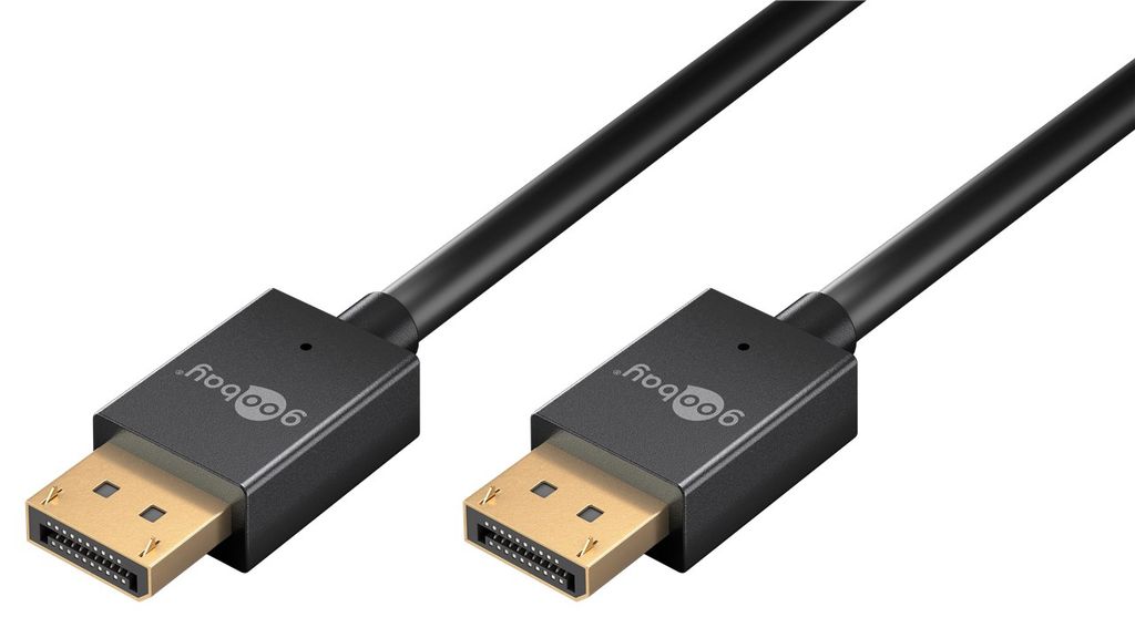 Goobay Slim DisplayPort-kabel 40 Gbps, 1m - sort