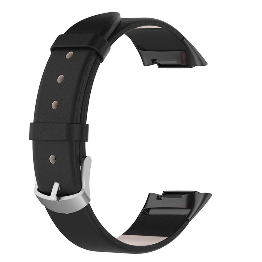 Fitbit Charge 6/5 Klokkereim i skinn - Svart