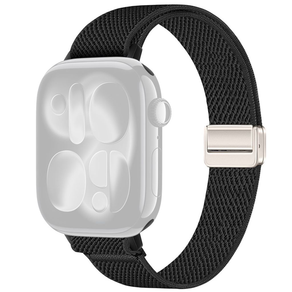 Apple Watch 49/46/44/42mm Smalt Klockarmband i Nylon - Svart