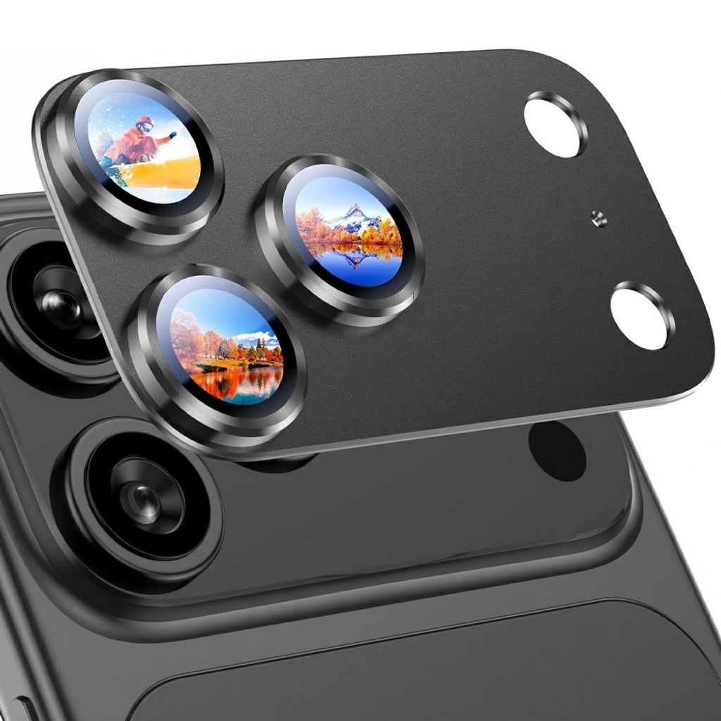 RURIHAI iPhone 18 Pro Kameralinssin suoja alumiinikehyksellä - Harmaa