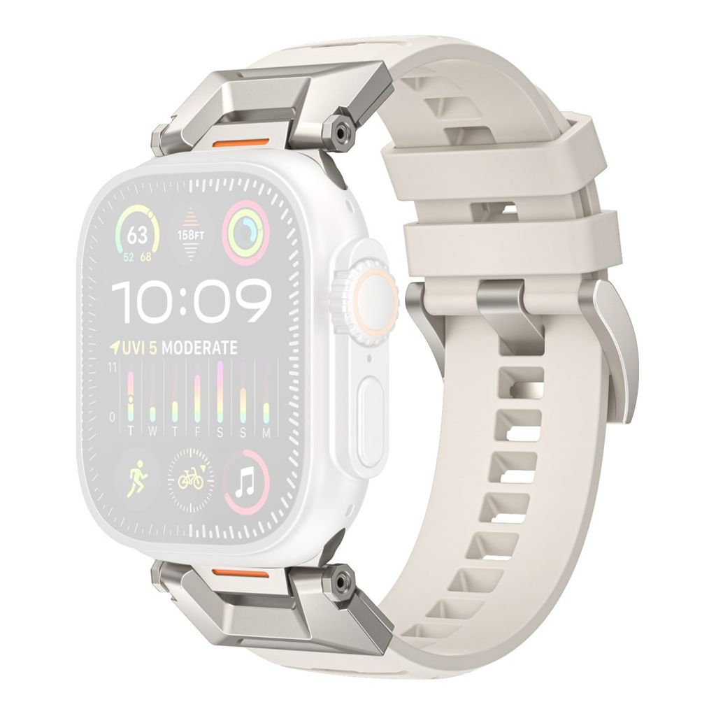 AHASTYLE WE30 Apple Watch 49/46/44/42mm Klockarmband i Fluorgummi - Vit