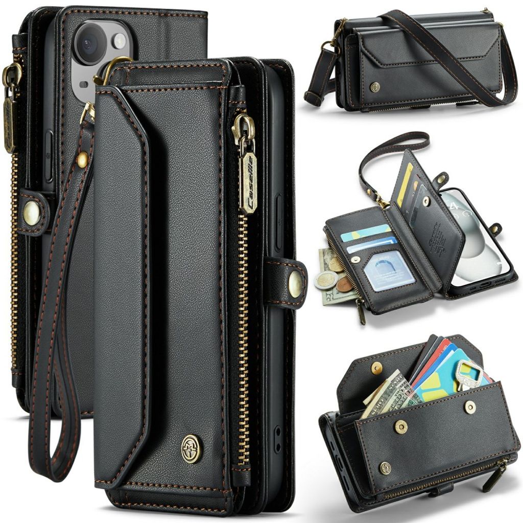 CASEME iPhone 15 Wallet Cover - Black