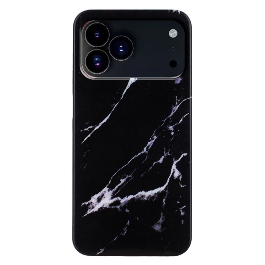 iPhone 18 Pro/17 Pro Cover Marmormønster TPU - Sort