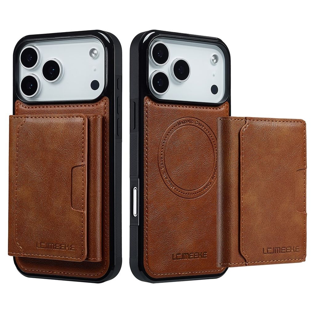 LC.IMEEKE iPhone 17 Pro MagSafe cover med pung - Brun