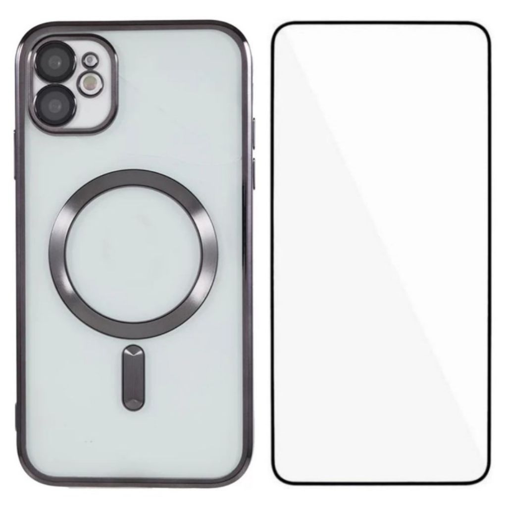 iPhone 11 MagSafe-kompatibelt skal med skärmskydd – Svart