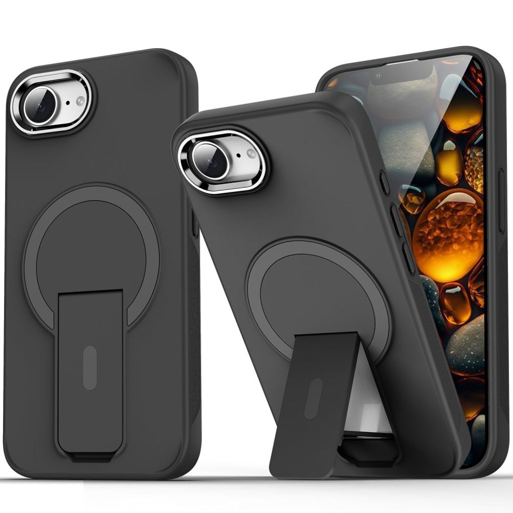 iPhone 16e Skal MagSafe-kompatibel Stativ – Svart