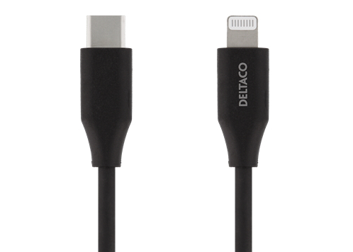 USB-C till Lightning kabel, 0.25m svart