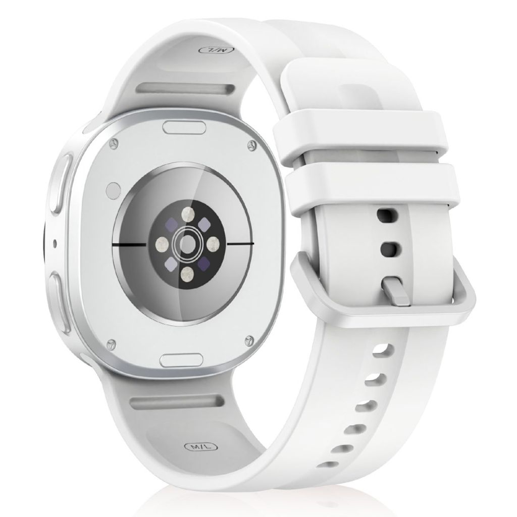 Samsung Galaxy Watch9/8/8 Classic Ensfarget silikon klokkerem S - Hvit