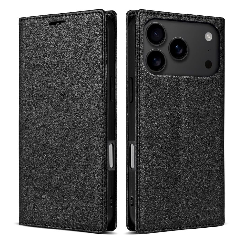 iPhone 18 Pro/17 Pro Lommeboketui med stativ - Svart