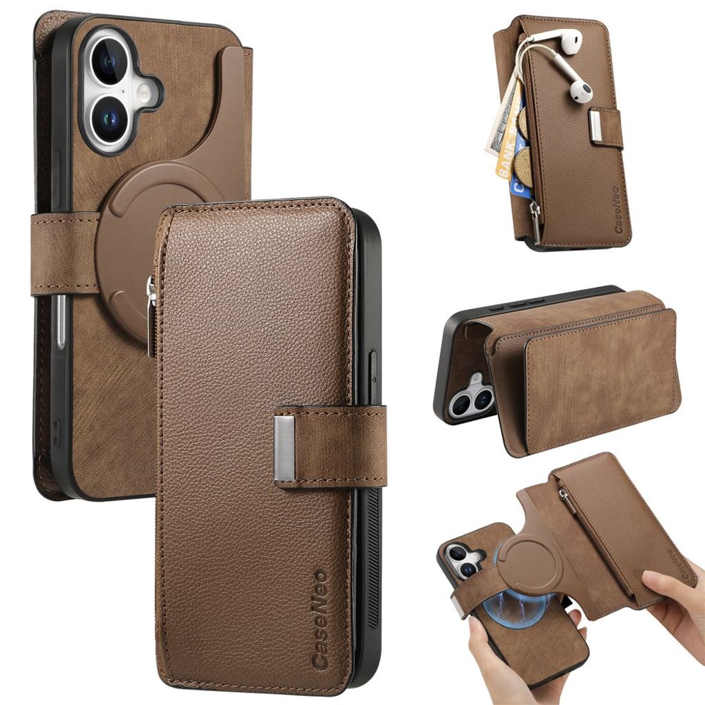 CASENEO iPhone 16 Plus Cover with Stand - Brown