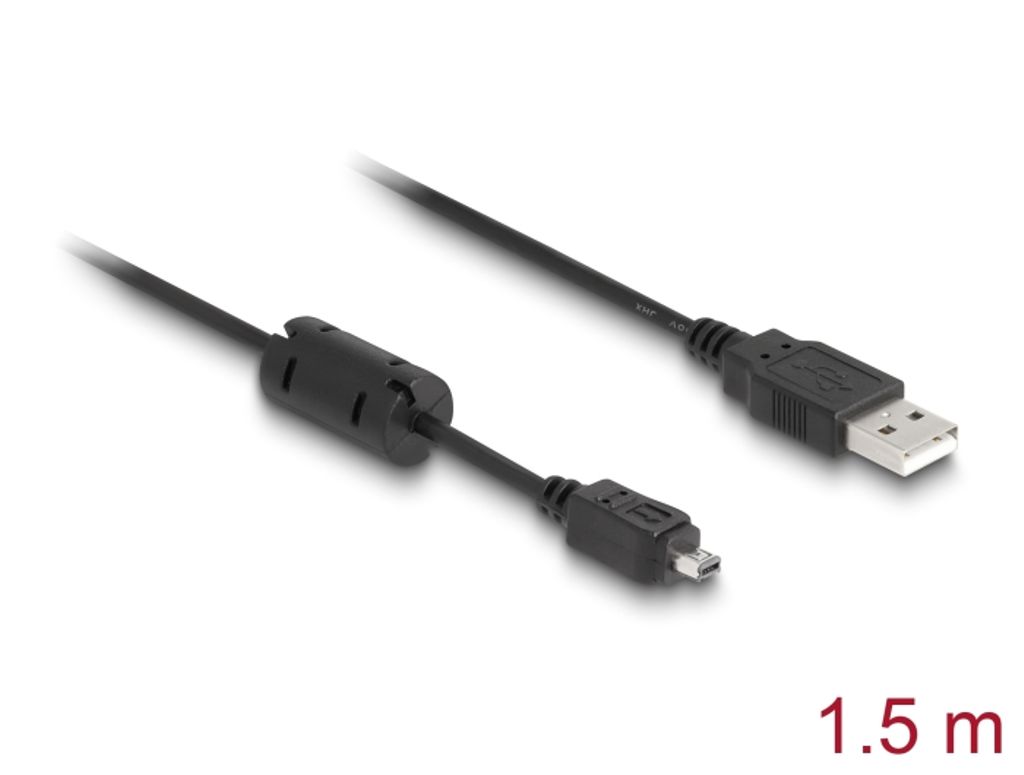 Delock-kabel USB-B mini 4-benet Hirose-han til USB-A-han 1,5 m