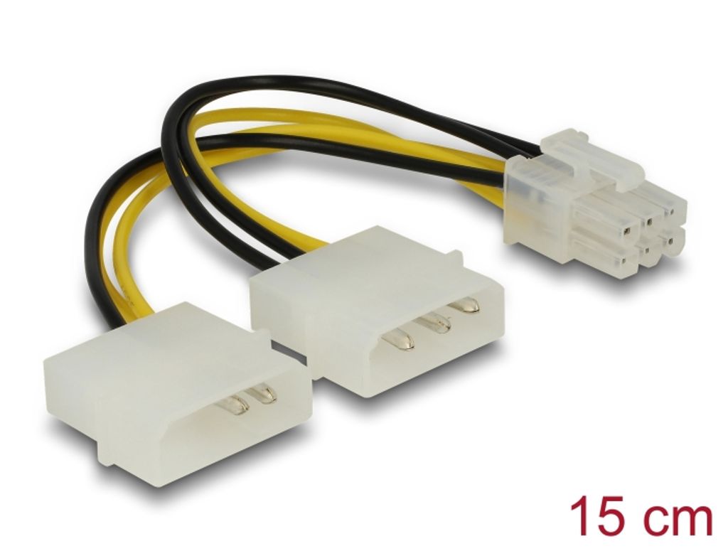 Delock PCI Express -kortin virtakaapeli, 15 cm