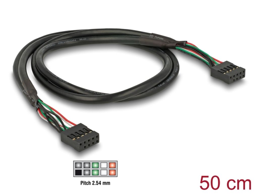 Delock USB 2.0 -nastaliitin, naaras, 2,54 mm, 10-pin -nastaliitin, naaras, 2,54 mm, 10-pin
