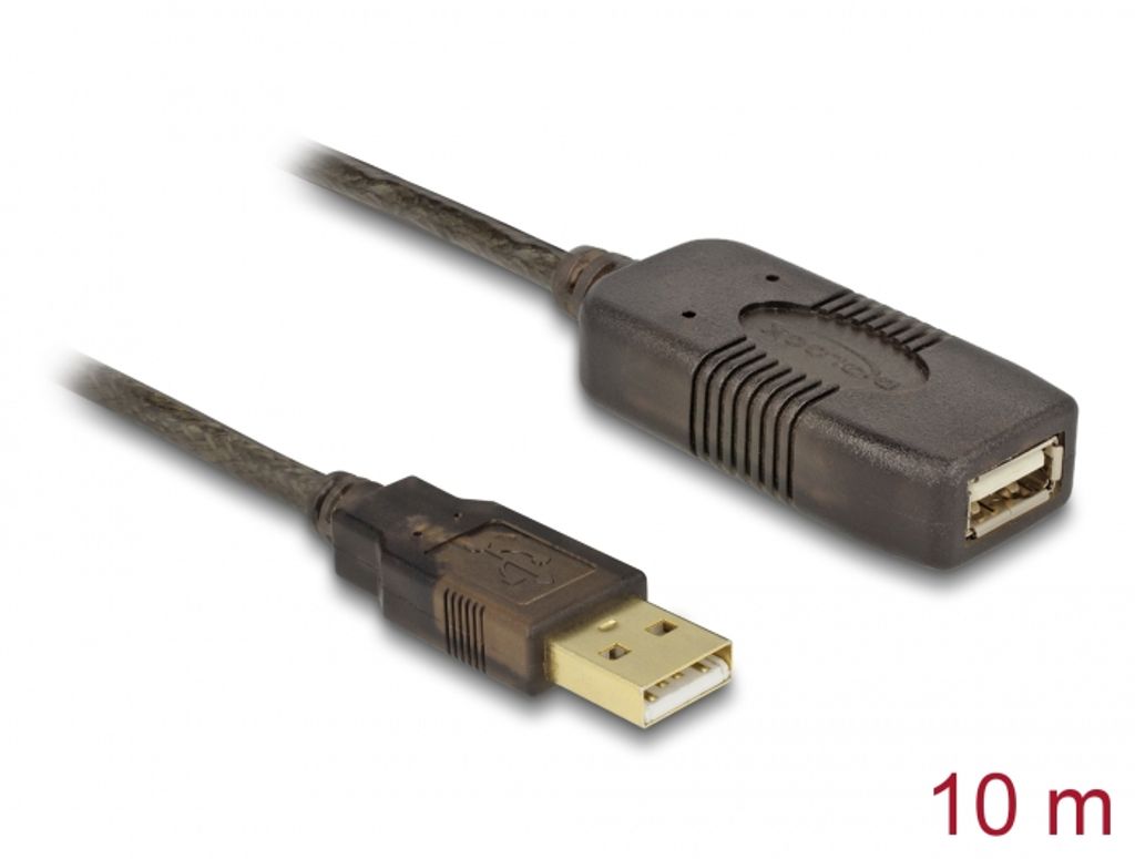 Delock USB 2.0 forlængerkabel, aktiv 10m