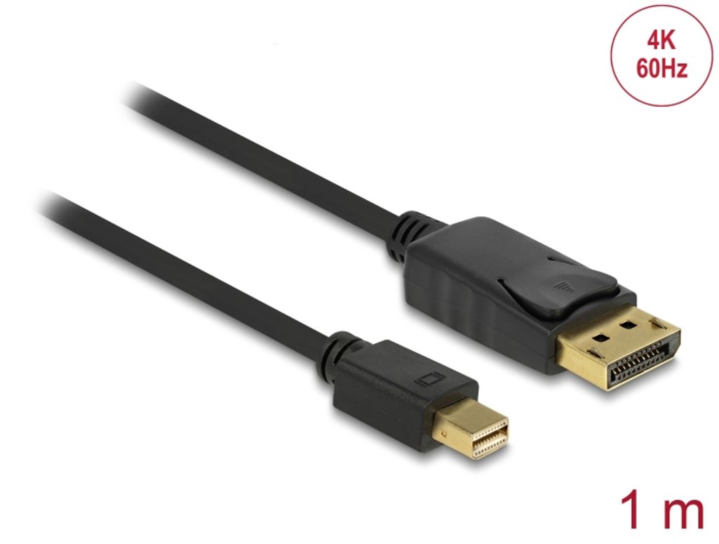 Delock Mini DisplayPort 1.2-kabel hane till DisplayPort-hane 4K 60 Hz 1m