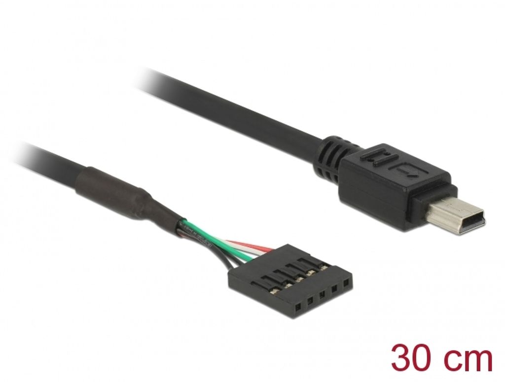 Delock USB 2.0 -kaapeli, naaras, 5-nastainen - USB 2.0 Mini USB-B uros, 30 cm