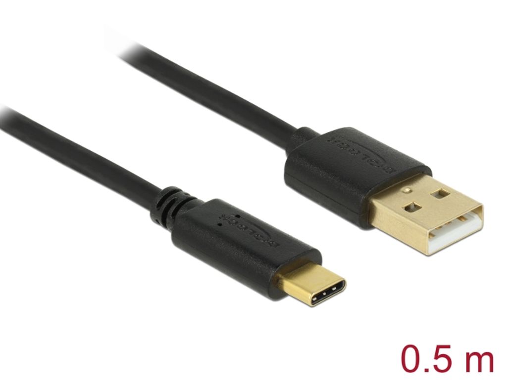 Delock USB-A til USB-C-kabel, 0,5 m