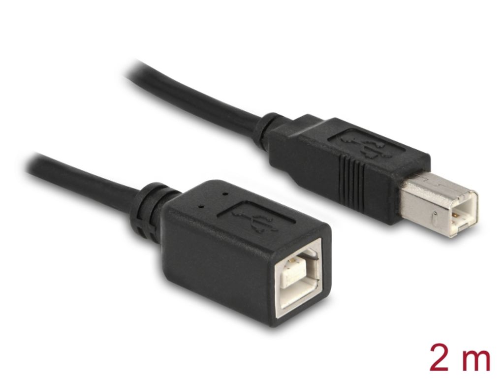 Delock Förlängningskabel USB 2.0 B-hane till B-fe-hane 2m
