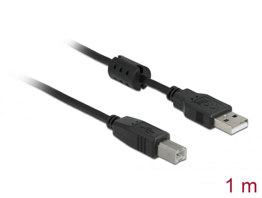 Tulostinkaapeli USB 2.0 tyyppi A uros tyypin B uros, 1 m - musta