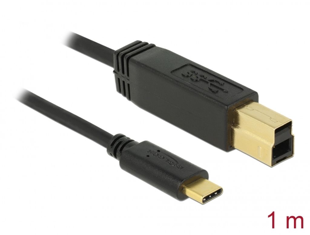 Delock USB 10 Gbps-kabel USB-C till USB-B 1 m