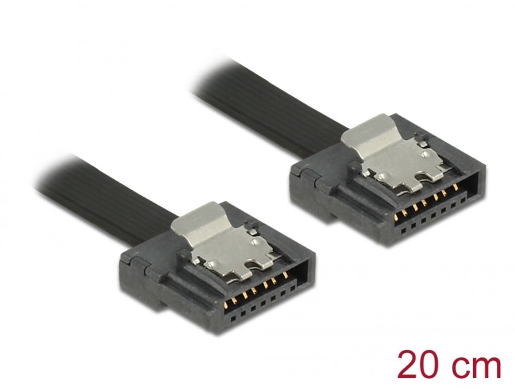 Delock SATA 6 Gb/s -kaapeli, 20 cm, musta, FLEXI