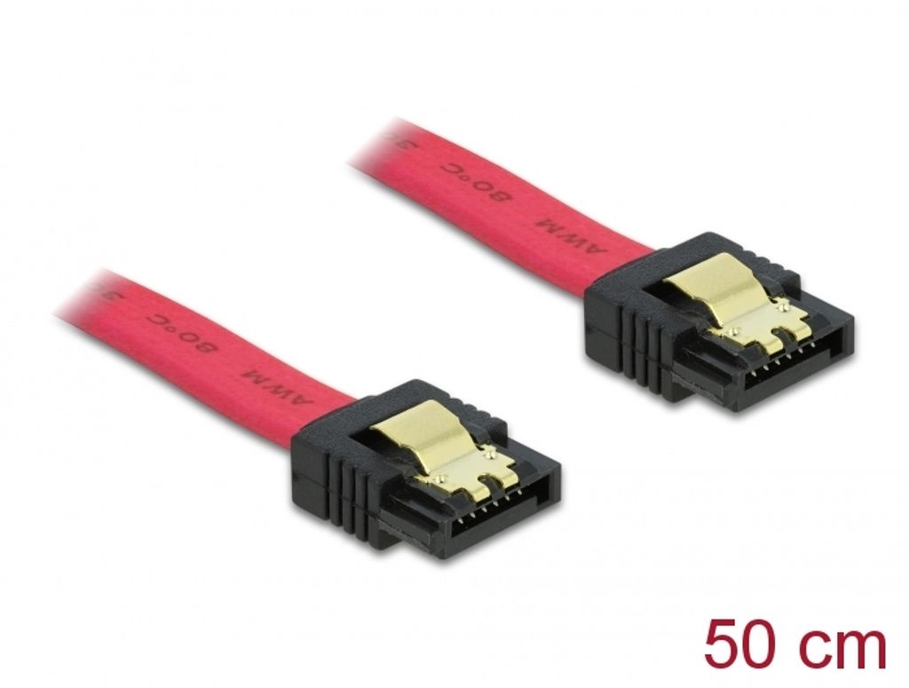 Delock SATA 3 Gb/s-kabel 50 cm – röd