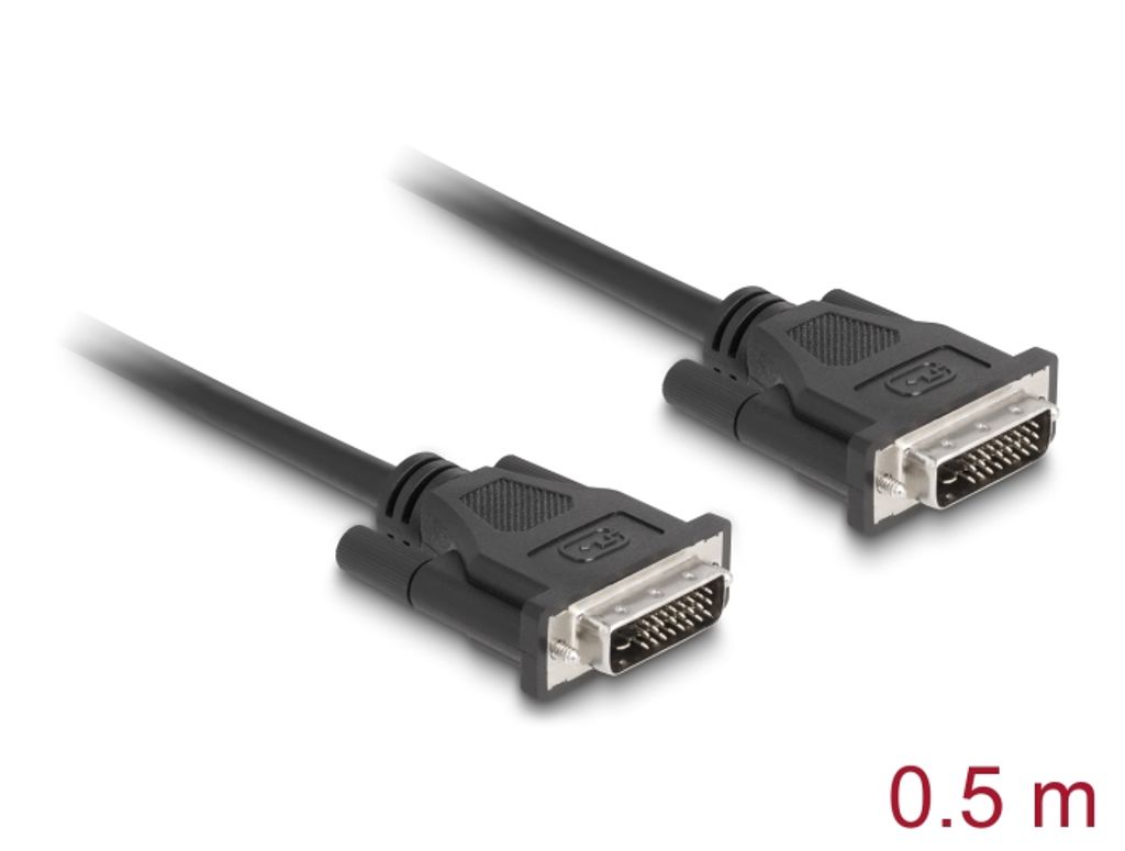 Delock DVI-kabel 24+1 hann til DVI 24+1 hann 0,5 m - svart