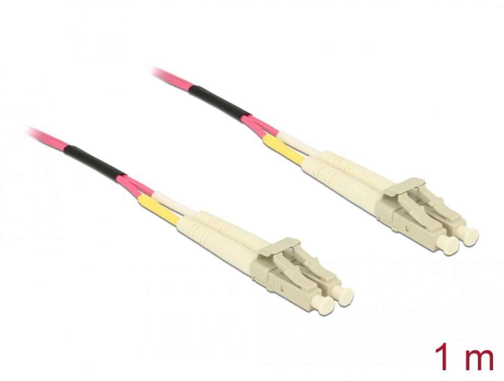 Delock Optisk fiberkabel LC till LC multiläge OM4, 1 m