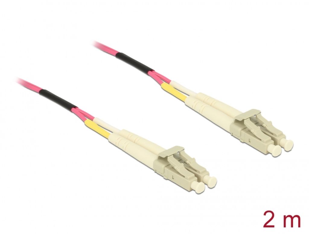 Delock Optisk fiberkabel LC till LC multiläge OM4, 2 m