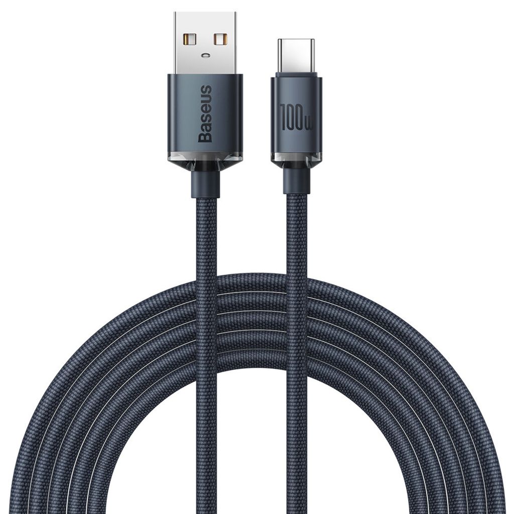 Baseus Crystal Shine USB til USB-C kabel 100W 2m – sort