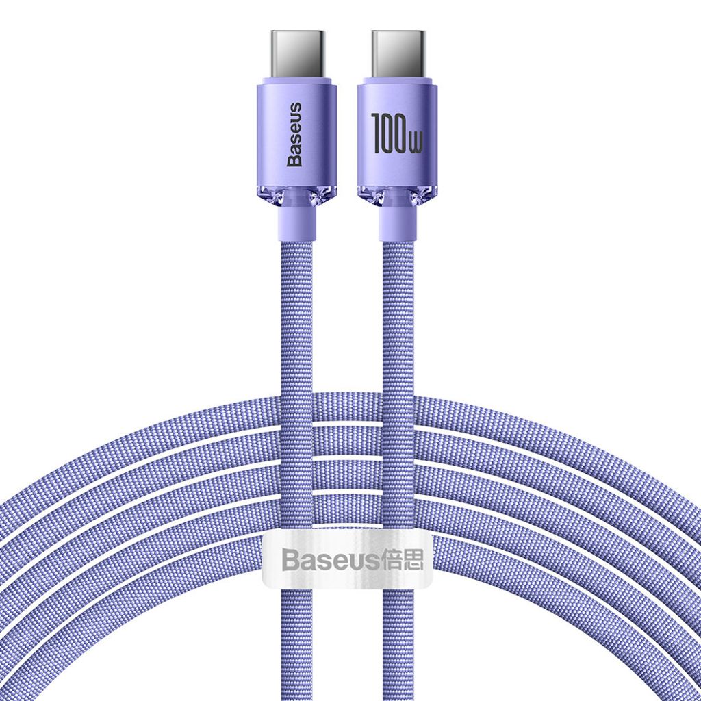 Baseus CAJY000705 USB-C til USB-C kabel 2m 100W PD QC 5A - lilla
