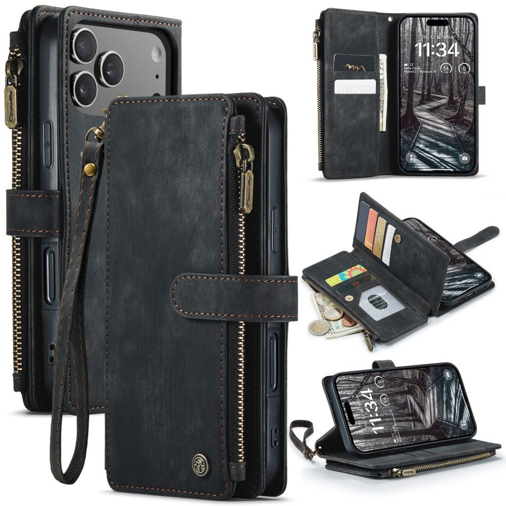 CASEME iPhone 17 Pro Etui med Stativ - Svart