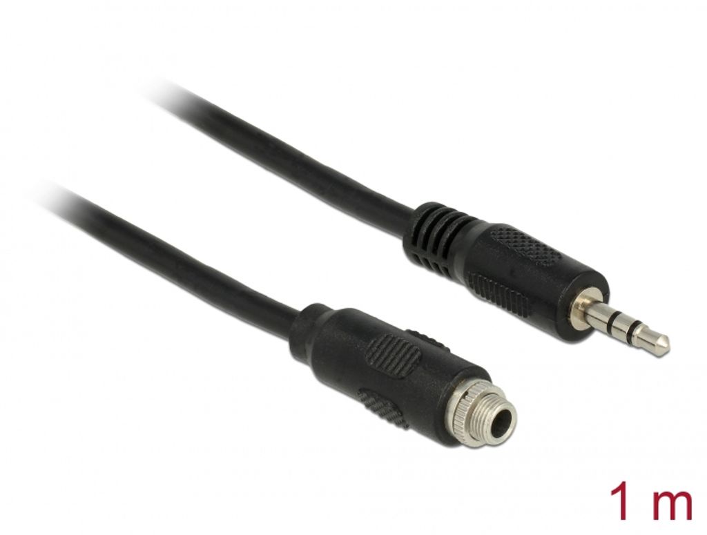 Delock Stereo-jackkabel 3,5 mm hunn for panelmontering til hann, 1 m