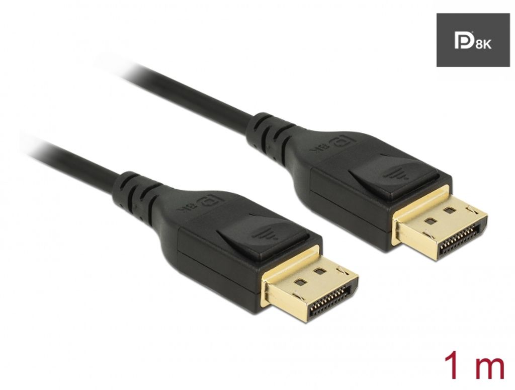 Delock DisplayPort-kabel 8K 60 Hz 1m DP 8K-certifierad