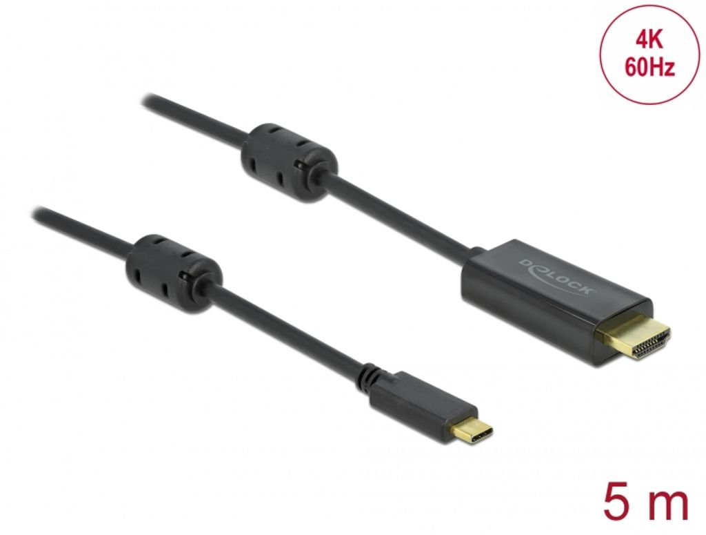Delock Aktiv USB-C til HDMI-kabel (DP Alt-modus) 4K 60 Hz 5 m