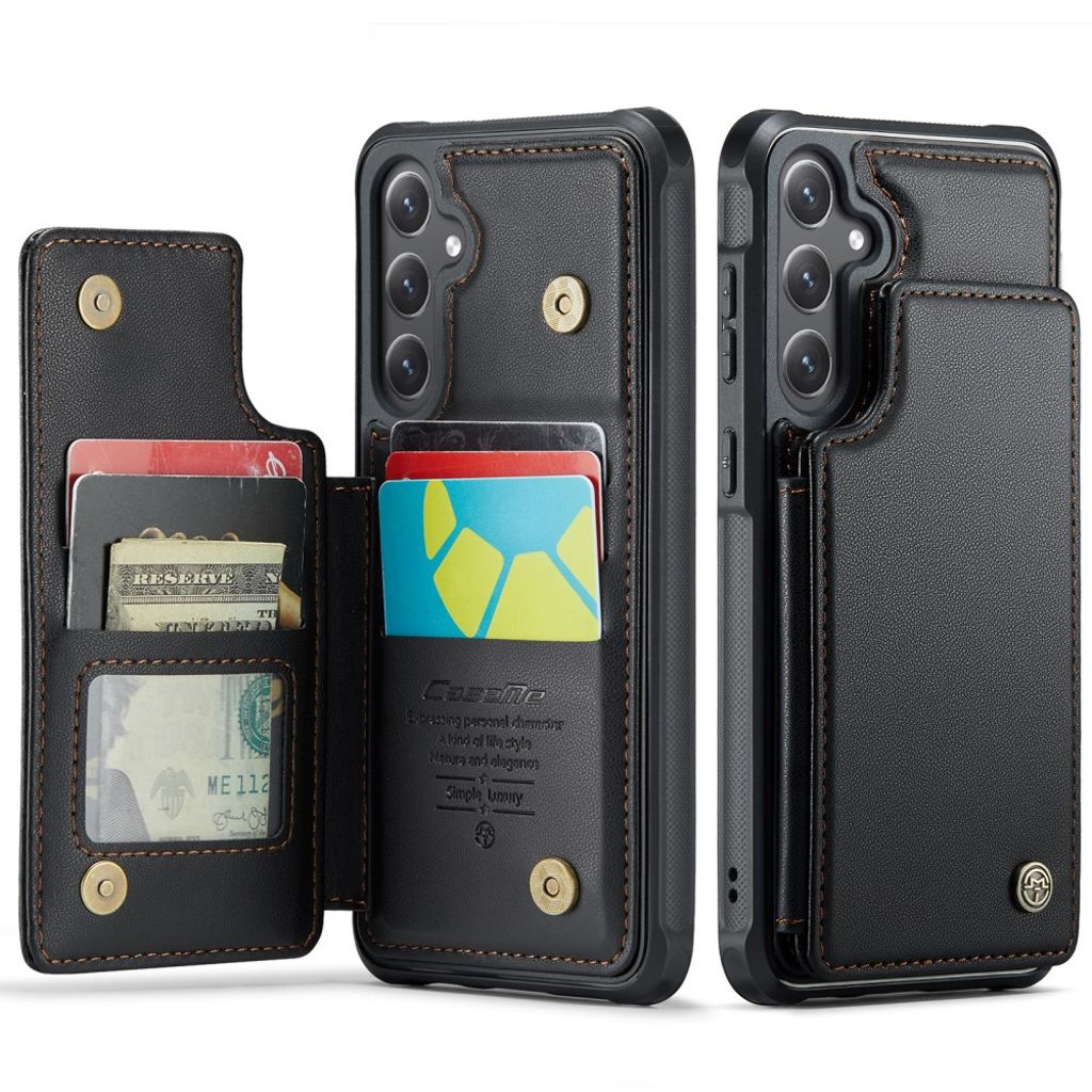 CASEME Samsung Galaxy S25 FE Deksel med Lommebok - Svart